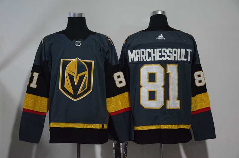 Vegas Golden Knights 81 Jonathan Marchessault Gray With Special Glittery Logo Adidas Jersey,We sell and wholesale Vegas Golden Knights 81 Jonathan Marchessault Gray With Special Glittery Logo Adidas Jersey on line form chian!